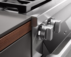 Close-up view of a Miele control knobs