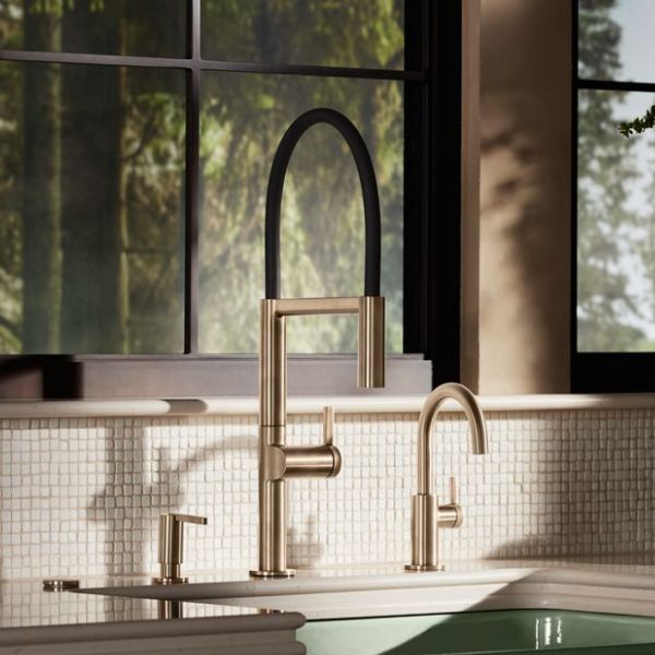 Components® semi-professional kitchen sink faucet in brass finish