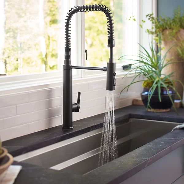 Purist® semi-professional kitchen sink faucet in a black finish