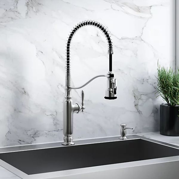 Tournant® semi-professional kitchen sink faucet in a chrome finish